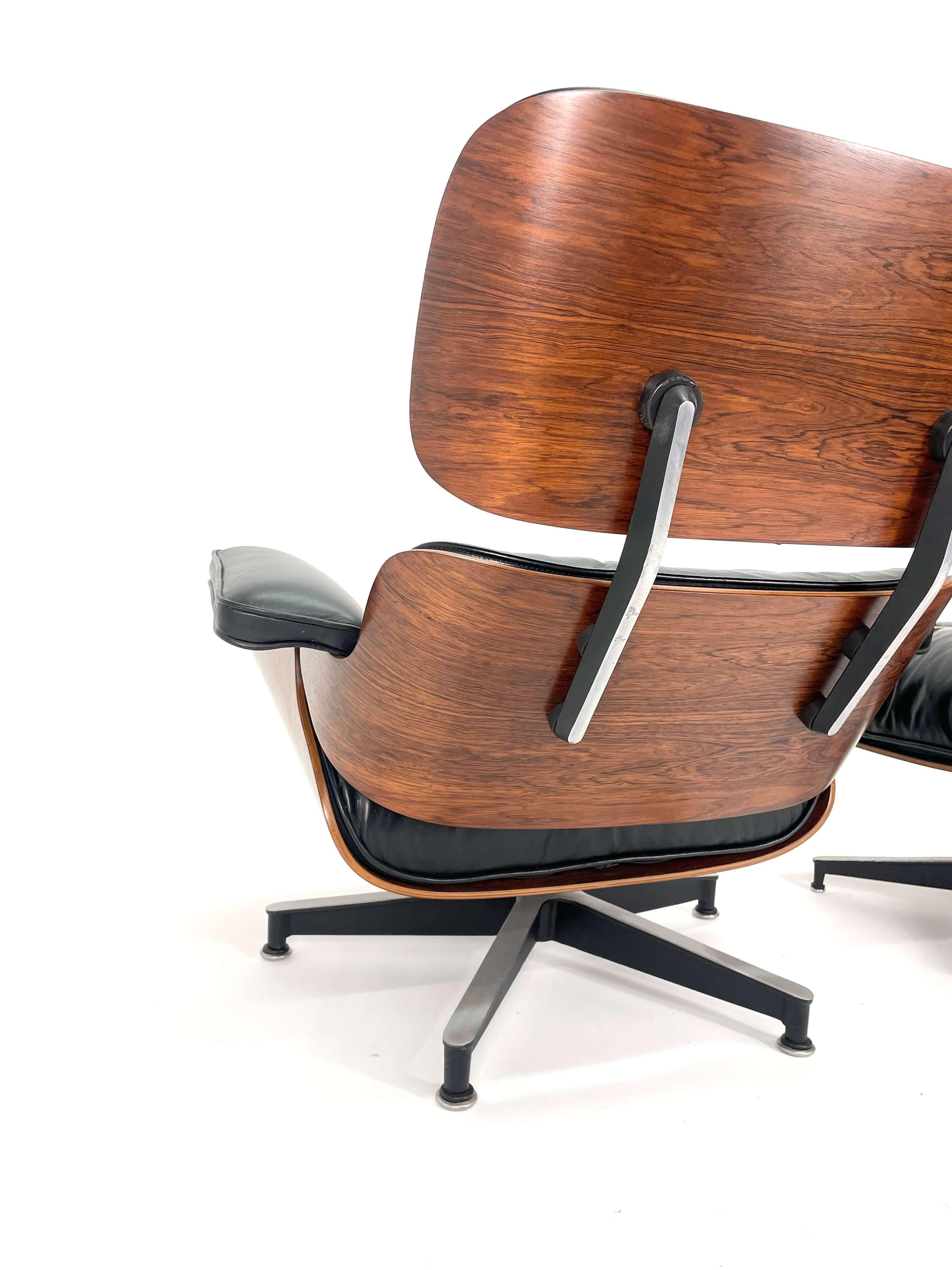 2nd Generation Eames Lounge Chair and Ottoman in Rosewood, Circa 1960's 2