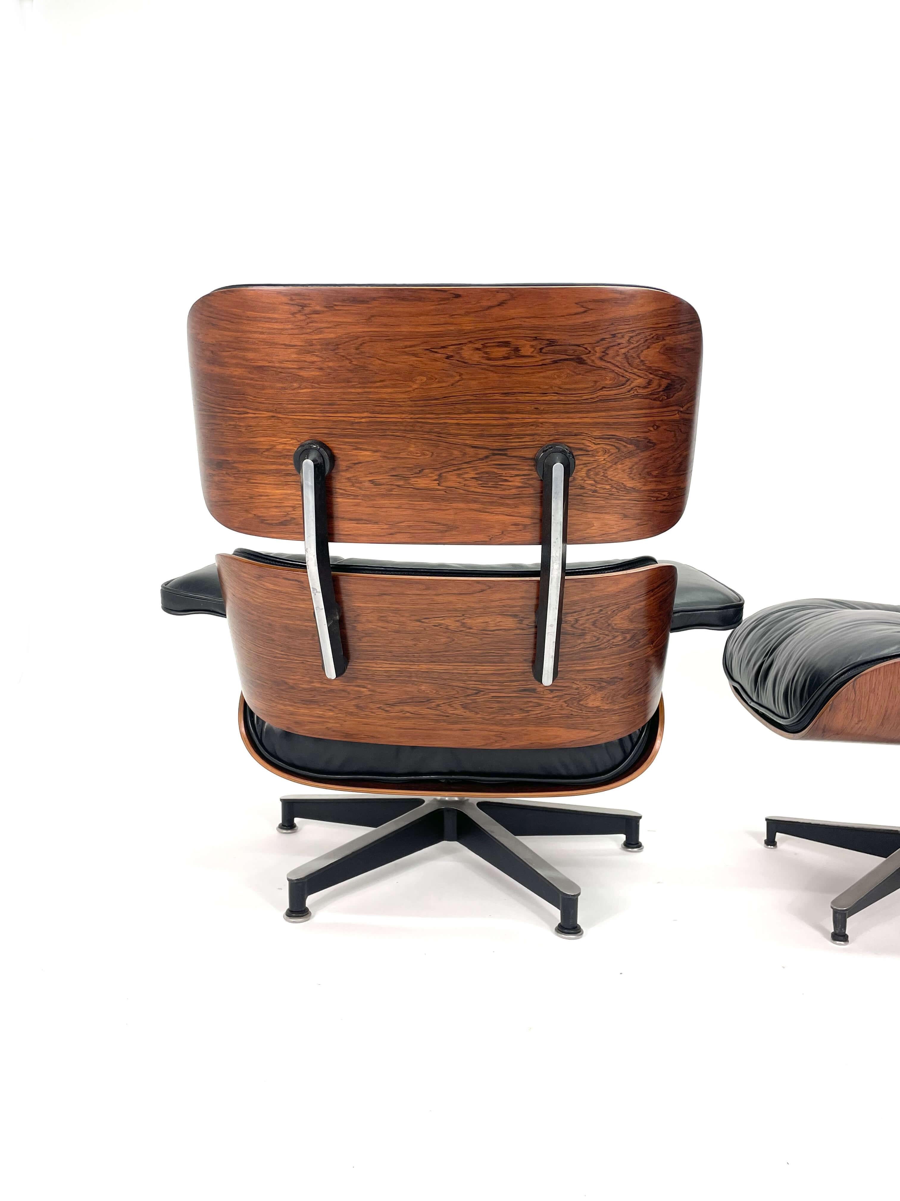 2nd Generation Eames Lounge Chair and Ottoman in Rosewood, Circa 1960's 6