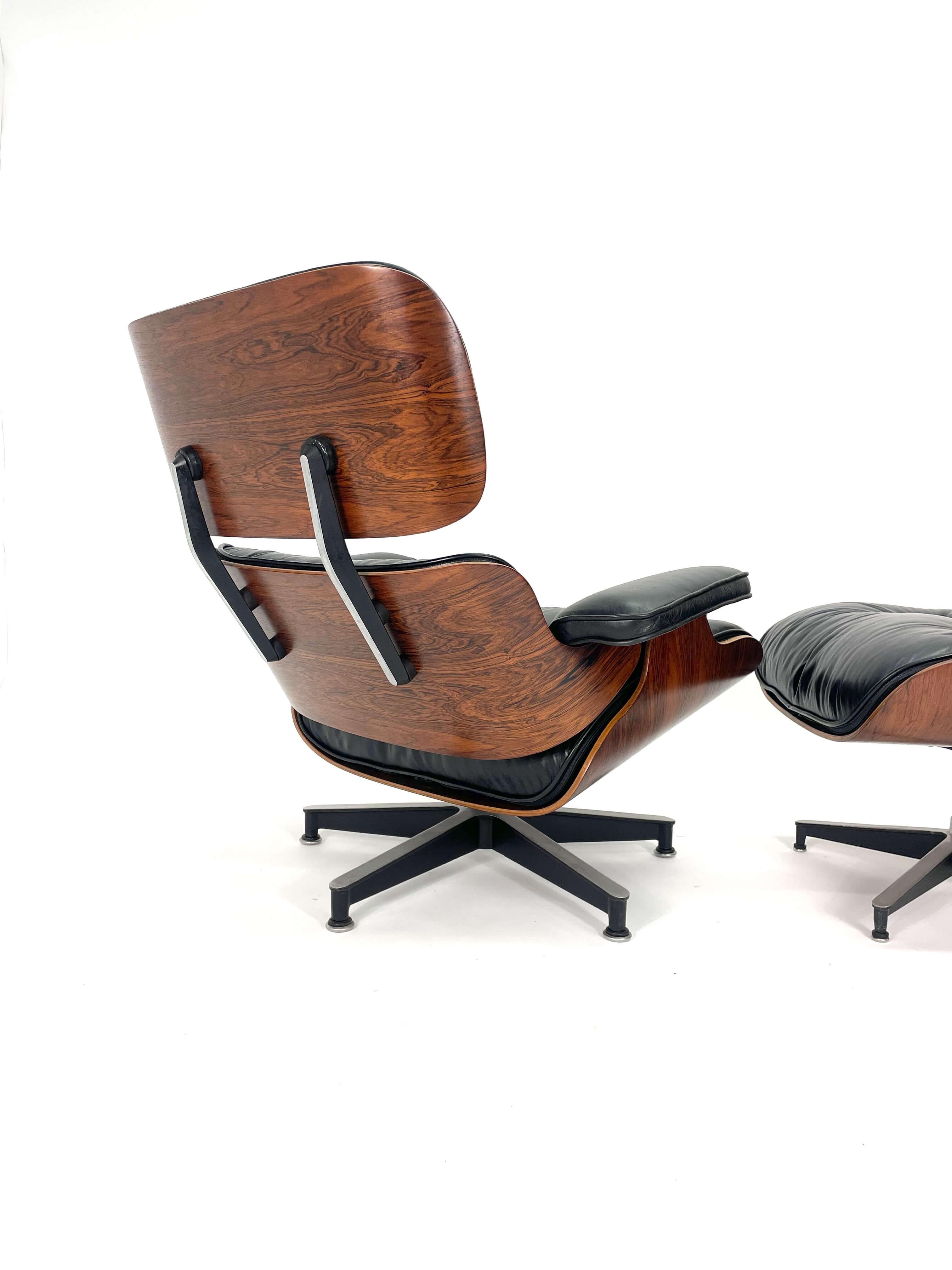 Mid-Century Modern 2nd Generation Eames Lounge Chair and Ottoman in Rosewood, Circa 1960's