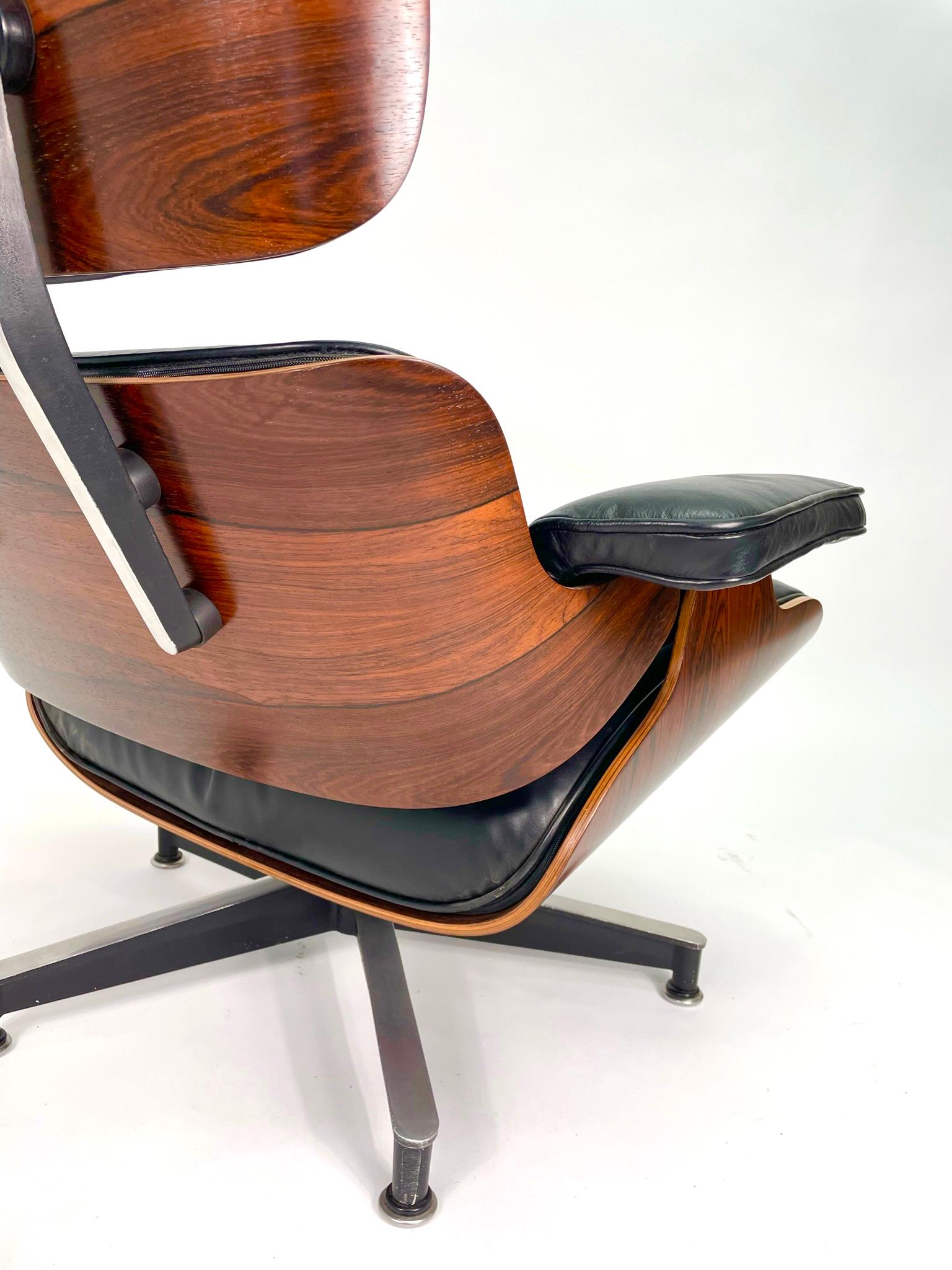 2nd Generation Eames Lounge Chair & Ottoman in Brazilian Rosewood 3