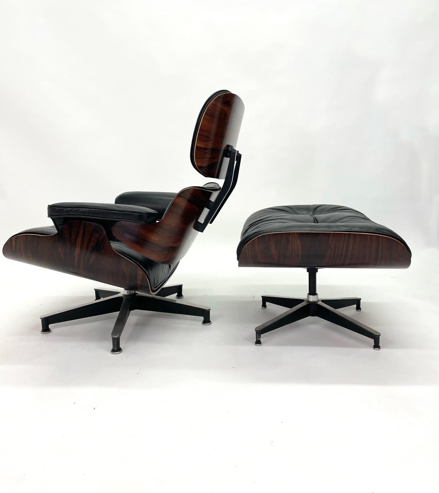 North American 2nd Generation Eames Lounge Chair & Ottoman in Brazilian Rosewood