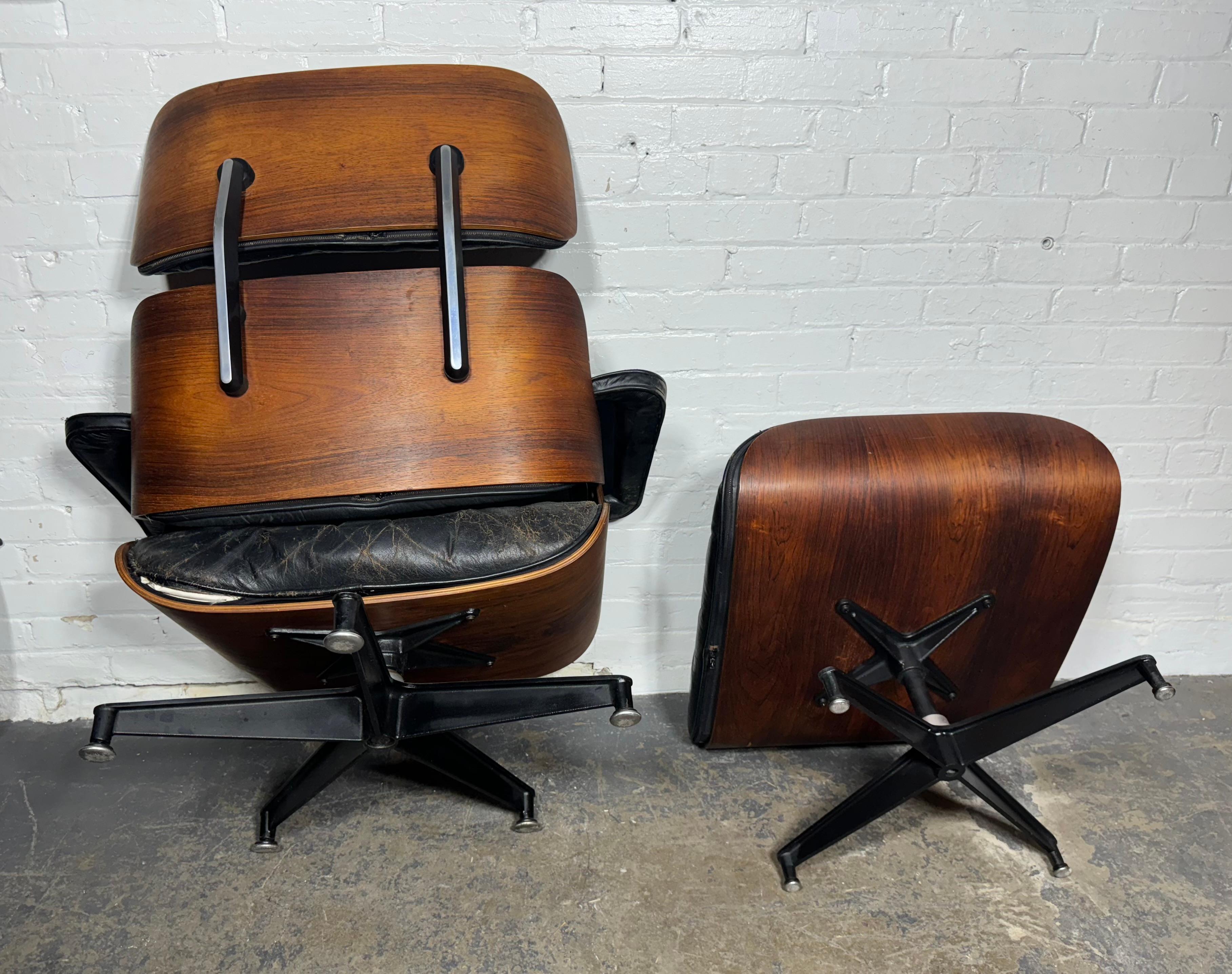 Mid-20th Century 2nd generation Rosewood Eames Lounge Chair & Ottoman Herman Miller, USA 1960s