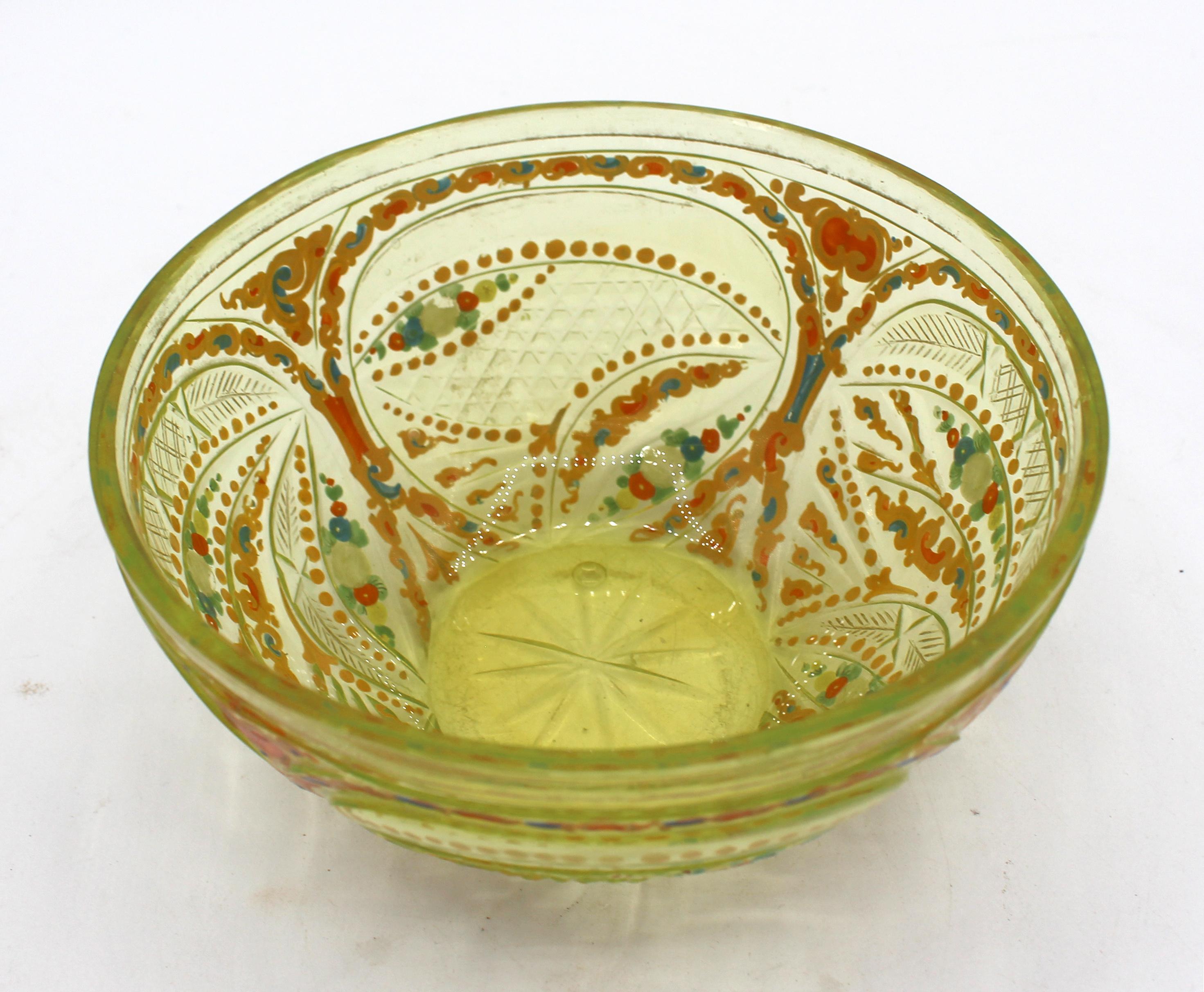 Aesthetic Movement 2nd Half 19th Century Bohemian Vaseline Glass Open Sauce Bowl