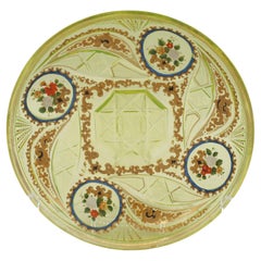 2nd half 19th Century Bohemian Vaseline Glass Serving Plate