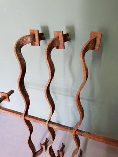 Second Half of 20th Century French Wrought Iron Window Bars Probably from a Bank