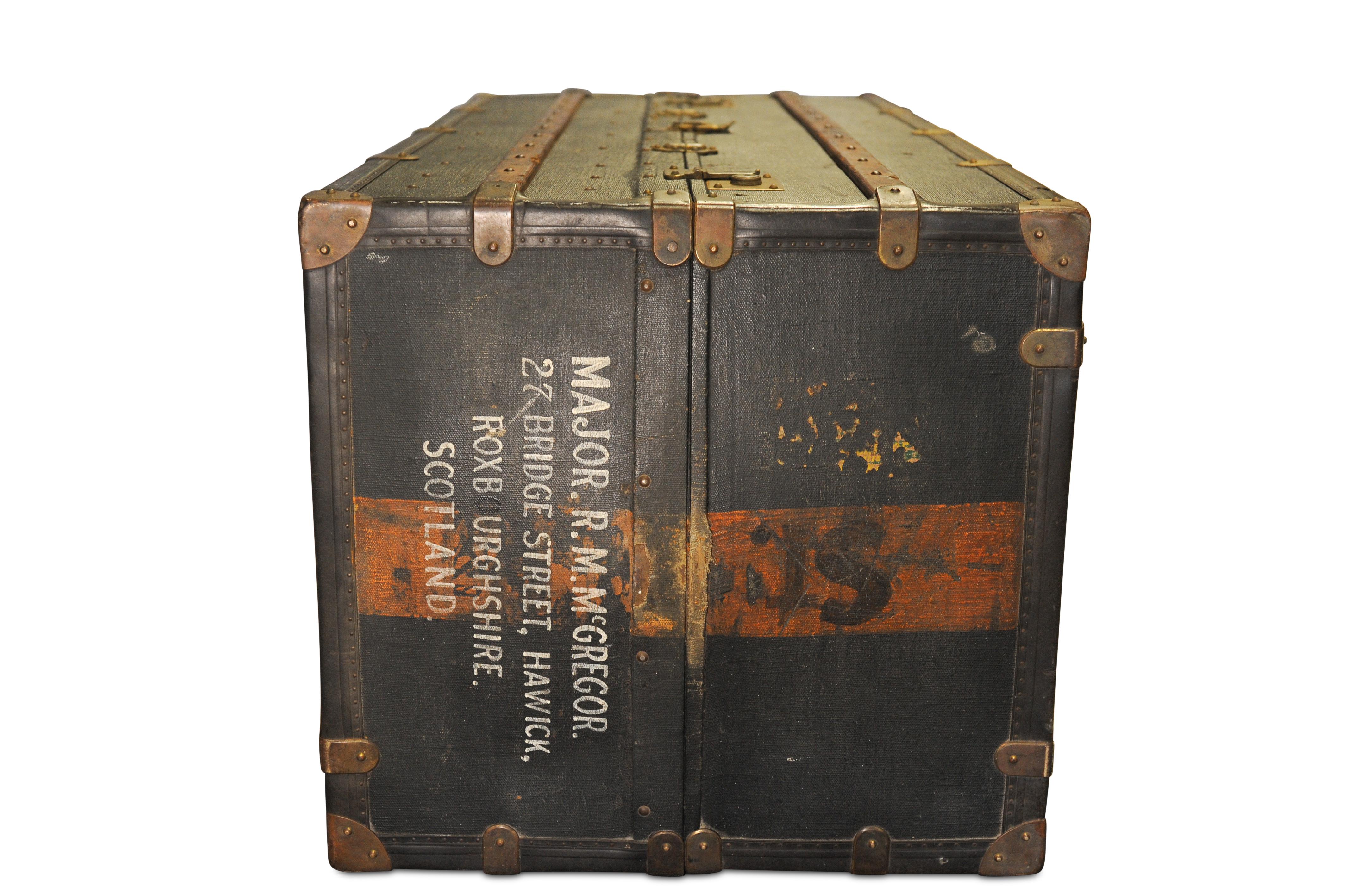 20th Century 2nd World War Military Campaign Steamer Trunk Owner Major McGregor Medical Corps For Sale