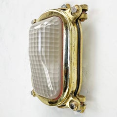 2no. Steel Deco Sconces & 2no. 1970's Cast Brass Rectangular Wall Lamps
