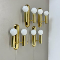 2 of 4 Pop Art Space Age BRASS Wall Light by SÖLKEN Lights Germany, 1980s