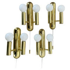 2 of 4 Pop Art Space Age BRASS Wall Light by SÖLKEN Lights Germany, 1980s
