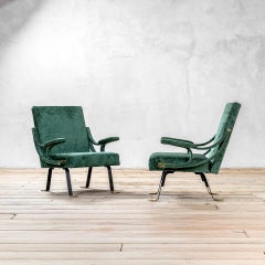 2Oth Century, Ignazio Gardella Pair of Armchairs mod. Digamma for Gavina, 1950s