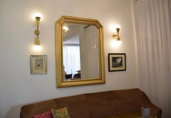 Italian Octagonal Art Deco Style Giltwood Mirror, 1940s