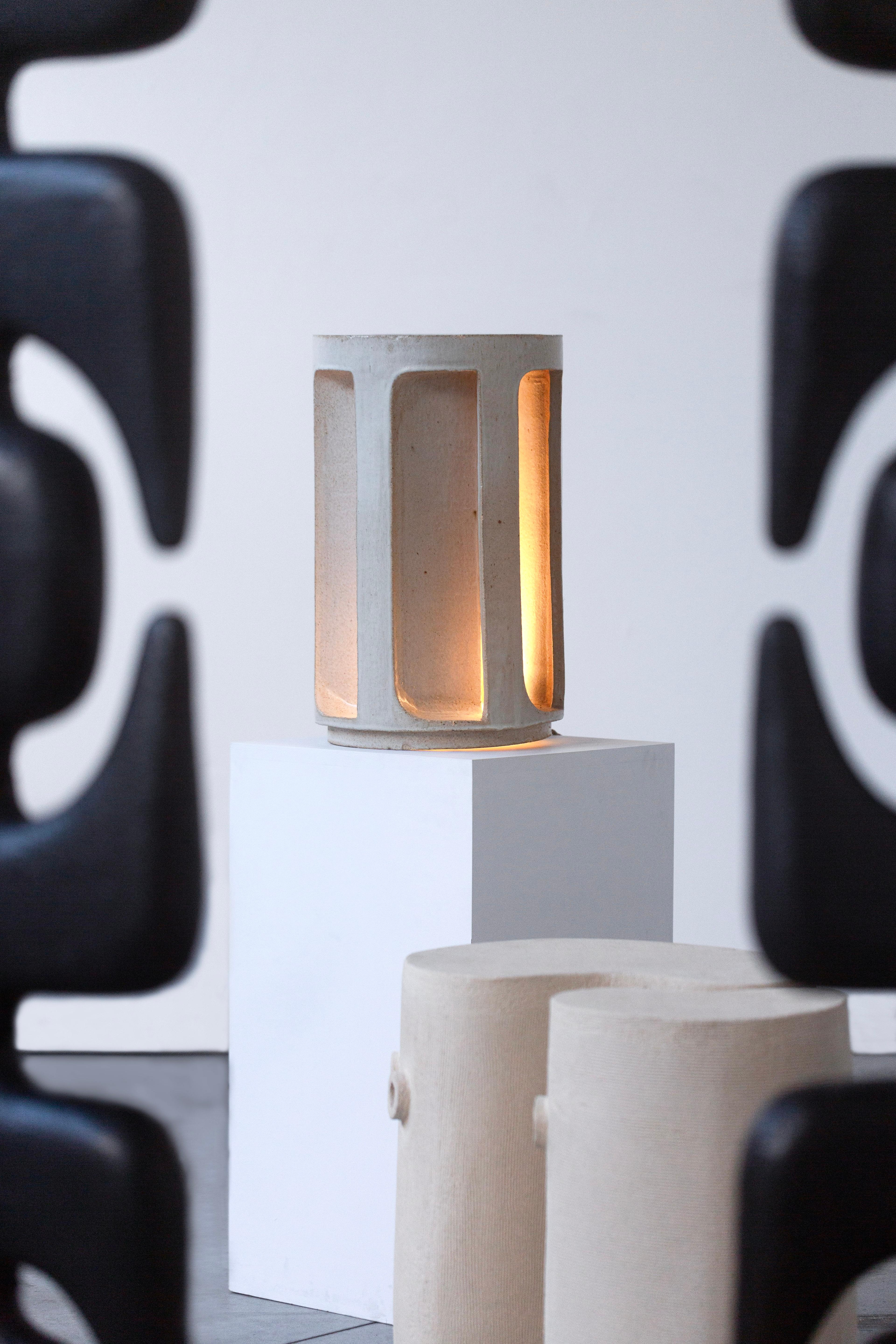 Post-Modern 20th Century Post Modern Ceramic Table Lamp by Pierre Bareff For Sale