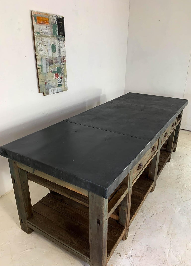 20th Century Vintage Industrial Zinc Top Carpenter's ...