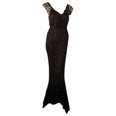 Abito 2 pezzi in paillettes nere con sottoveste in seta, circa 1940
