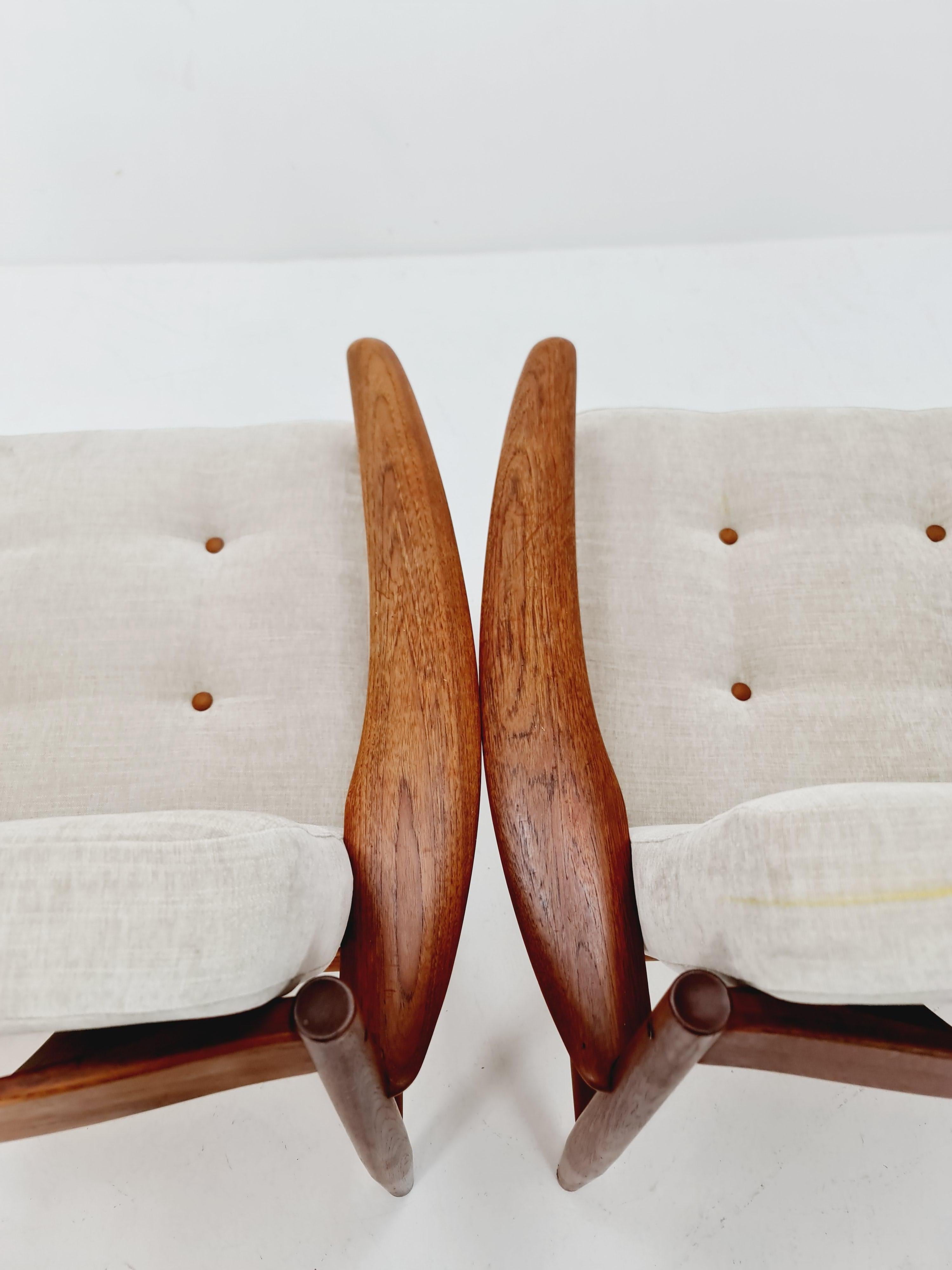 2Rare Danish teak lounge chair/ Easy chair by Grete Jalk For France &Son , 1960s For Sale 4