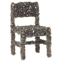 2Sculptural Collectible Chair in Crushed Wine Bottle Glass and Resin – Handmade