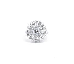 GIA-Certified 1ct Oval-Cut Diamond Double Halo Engagement Ring in 18K White Gold