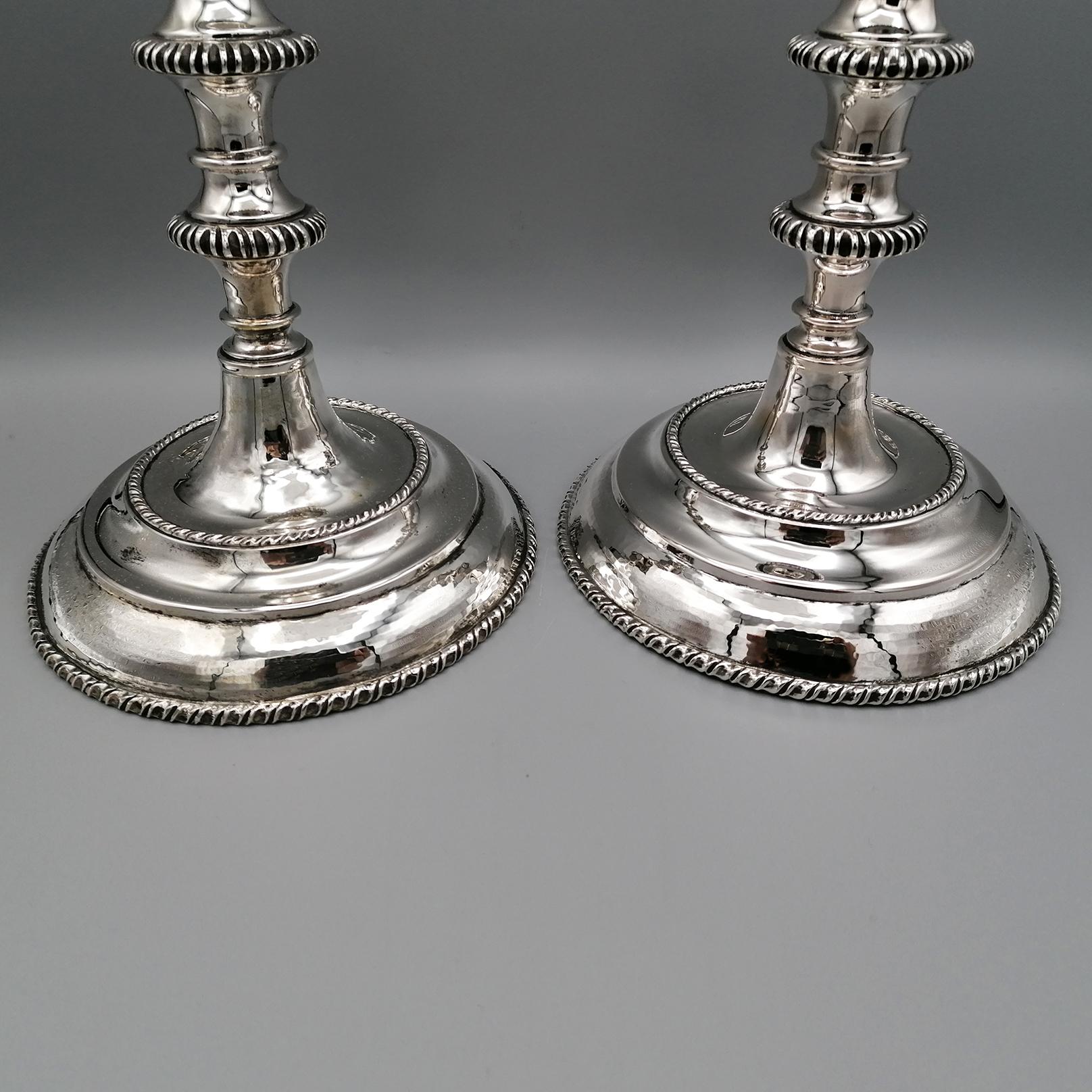 Italienisches Massi 800er Silber-Kerzenständer im venezianischen Stil, 2. Jahrhundert im Angebot 4