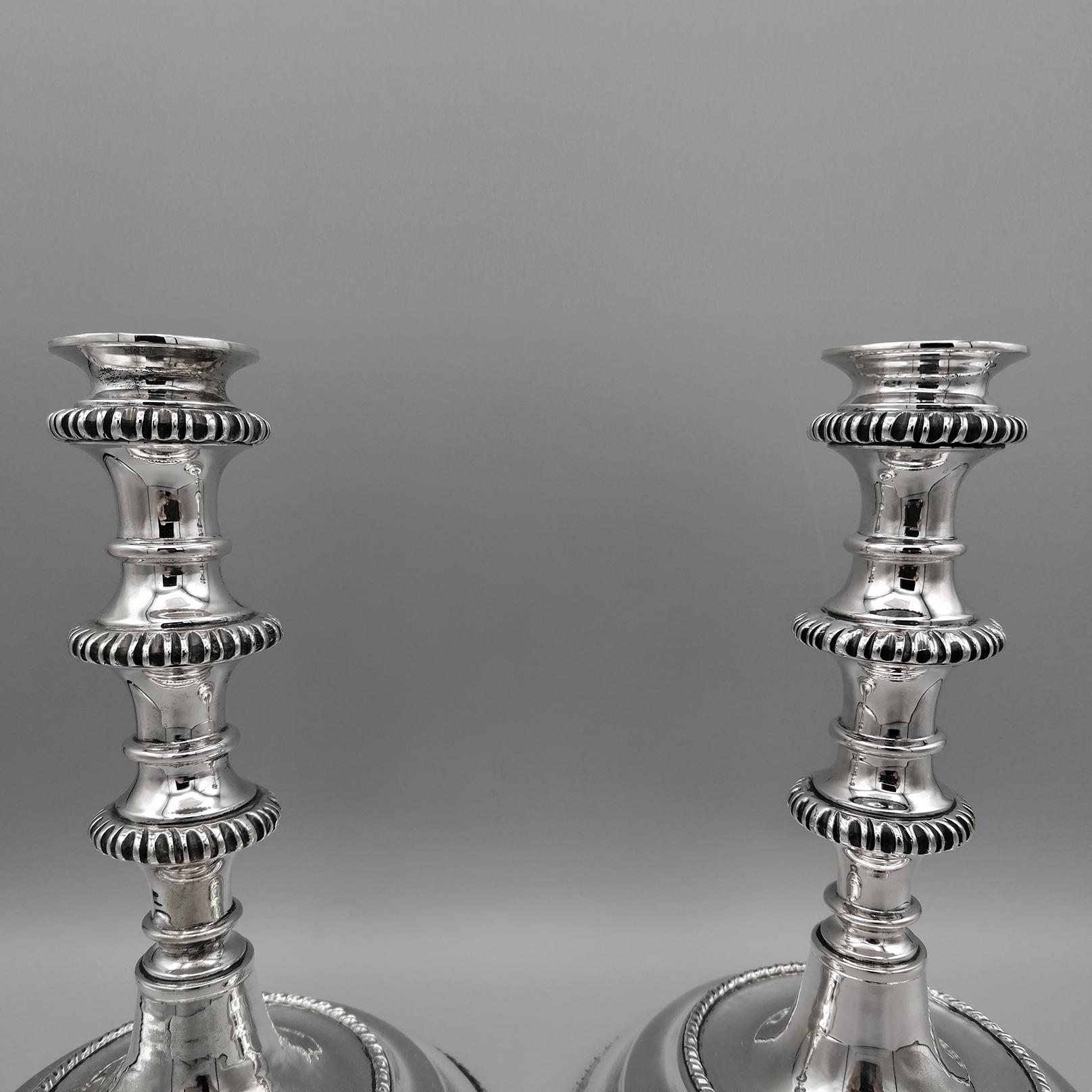 Italienisches Massi 800er Silber-Kerzenständer im venezianischen Stil, 2. Jahrhundert im Angebot 6