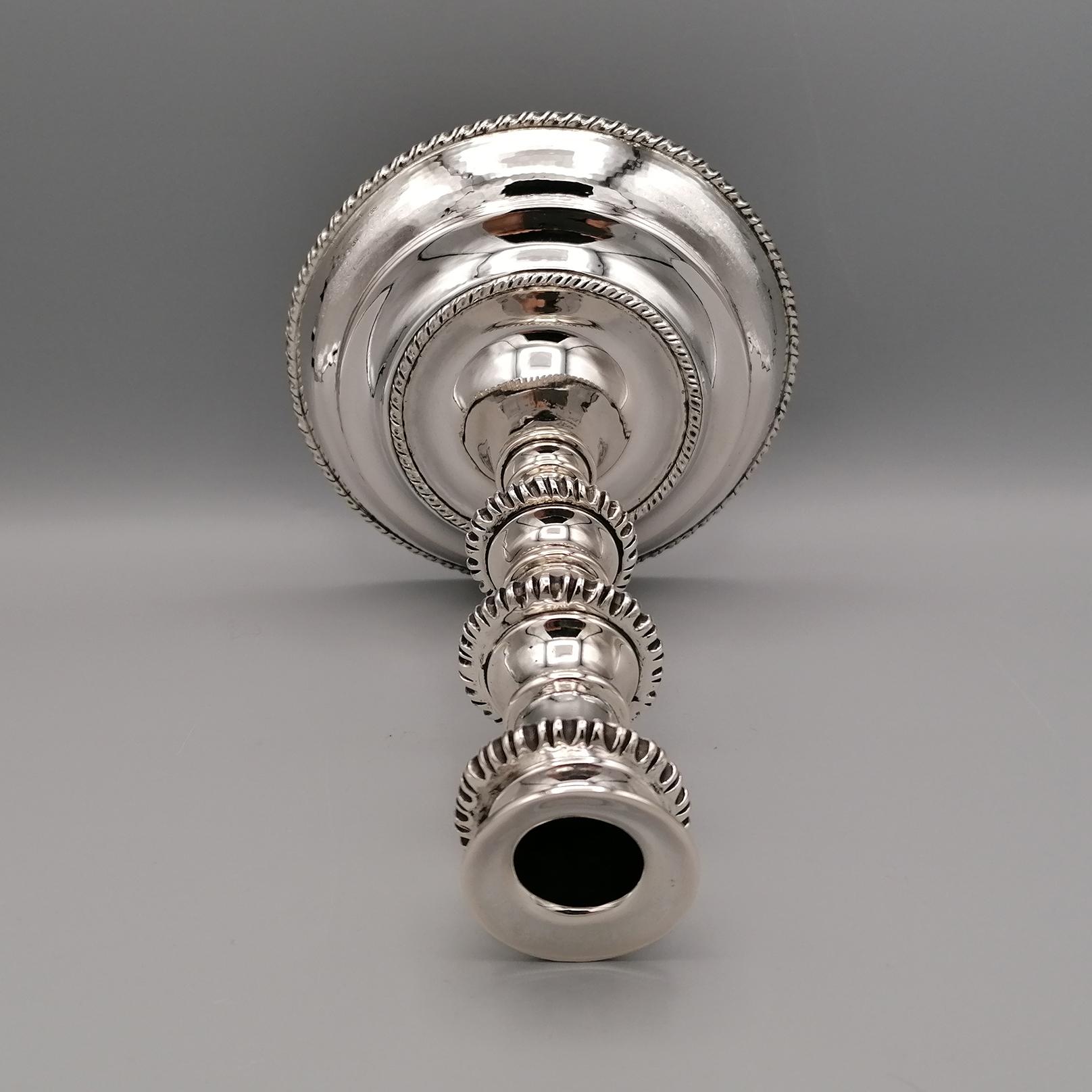 Italienisches Massi 800er Silber-Kerzenständer im venezianischen Stil, 2. Jahrhundert im Angebot 7
