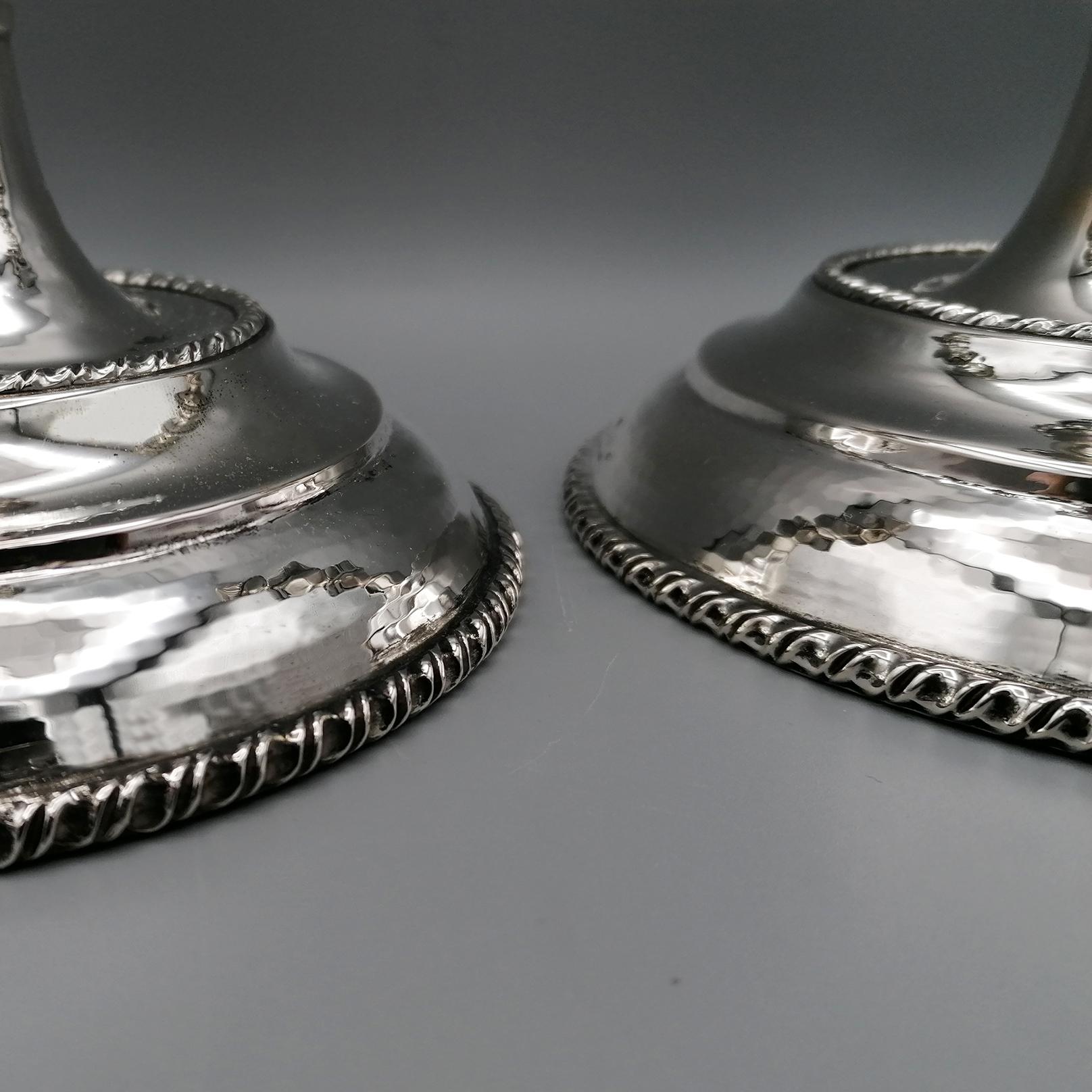 Italienisches Massi 800er Silber-Kerzenständer im venezianischen Stil, 2. Jahrhundert im Zustand „Hervorragend“ im Angebot in VALENZA, IT