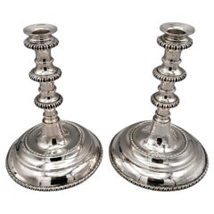 2th Century Italian Solidi 800 Silver Pr. of Candlesticks in Venetian Style