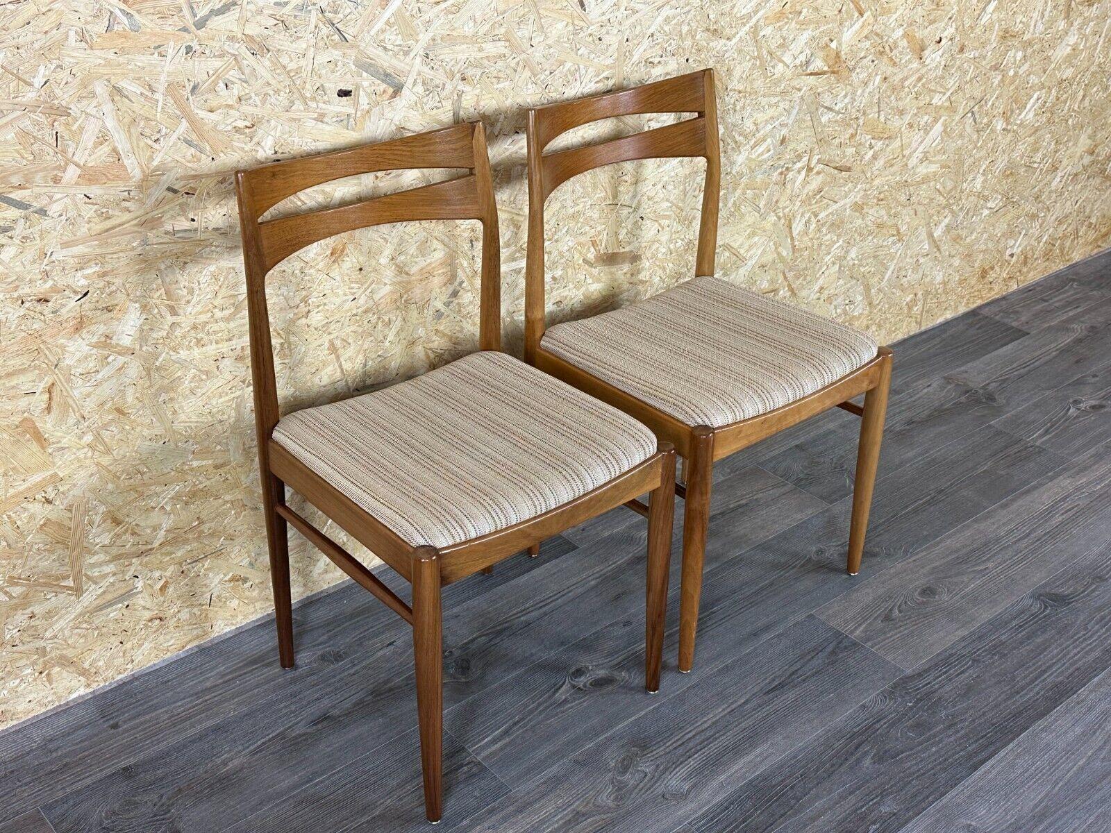 Tissu 2x 60s 70s dining chair chaise de salle à manger mid century Danish modern design en vente