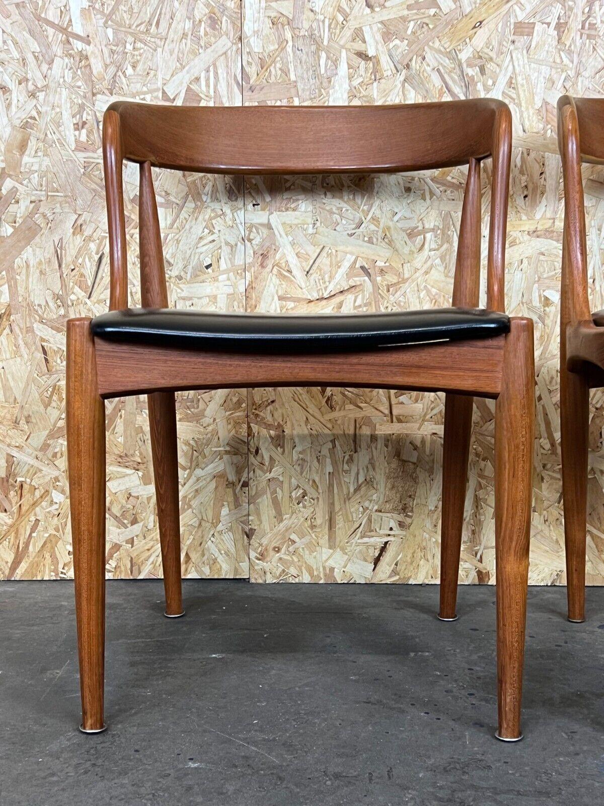 Leather 2x 1960s-1970s Dining Chair Johannes Andersen for Uldum Danish Design