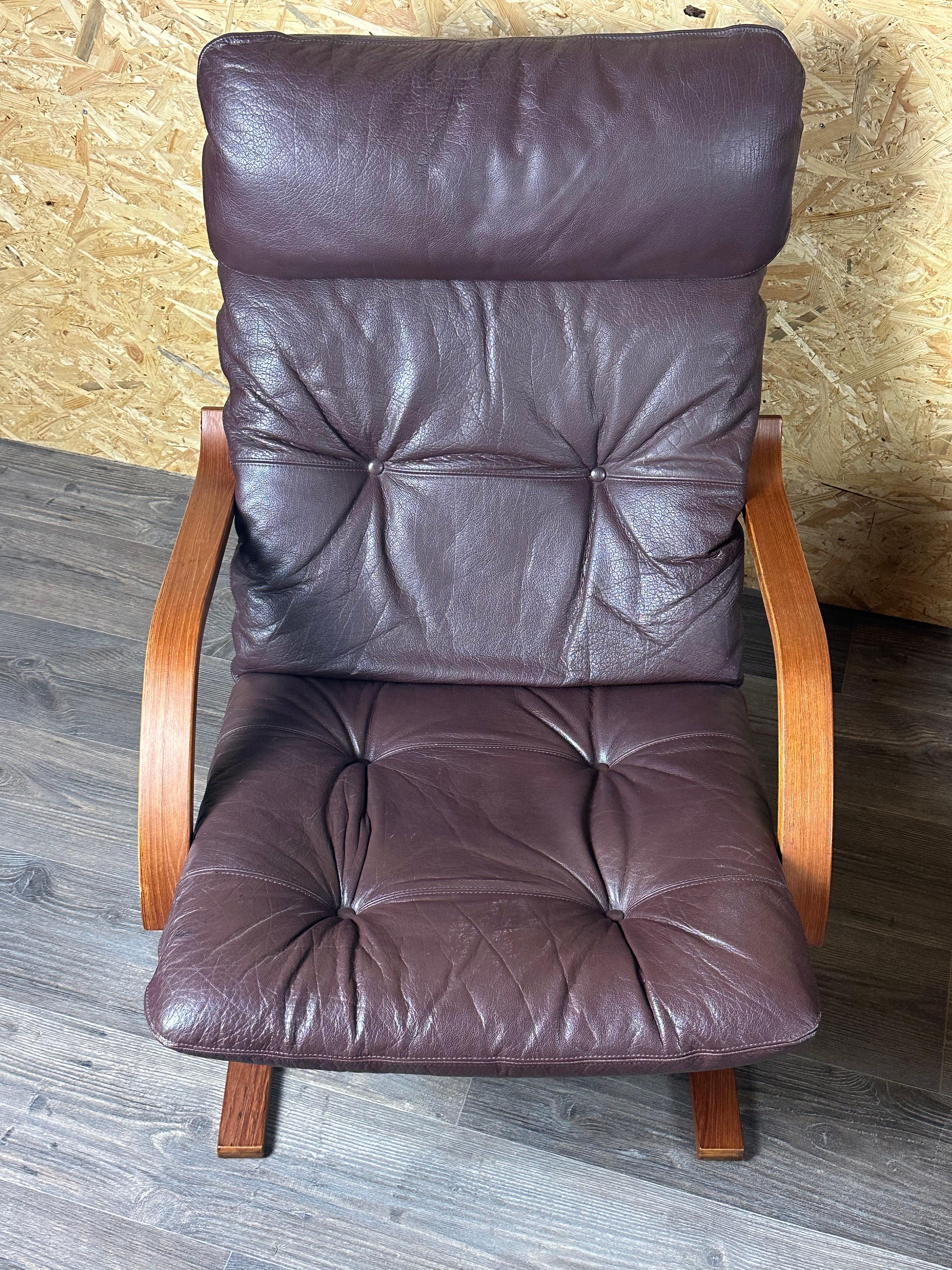2x 60er 70er Jahre Sessel Leder Sessel Westnofa Norwegen Mid Century im Angebot 5