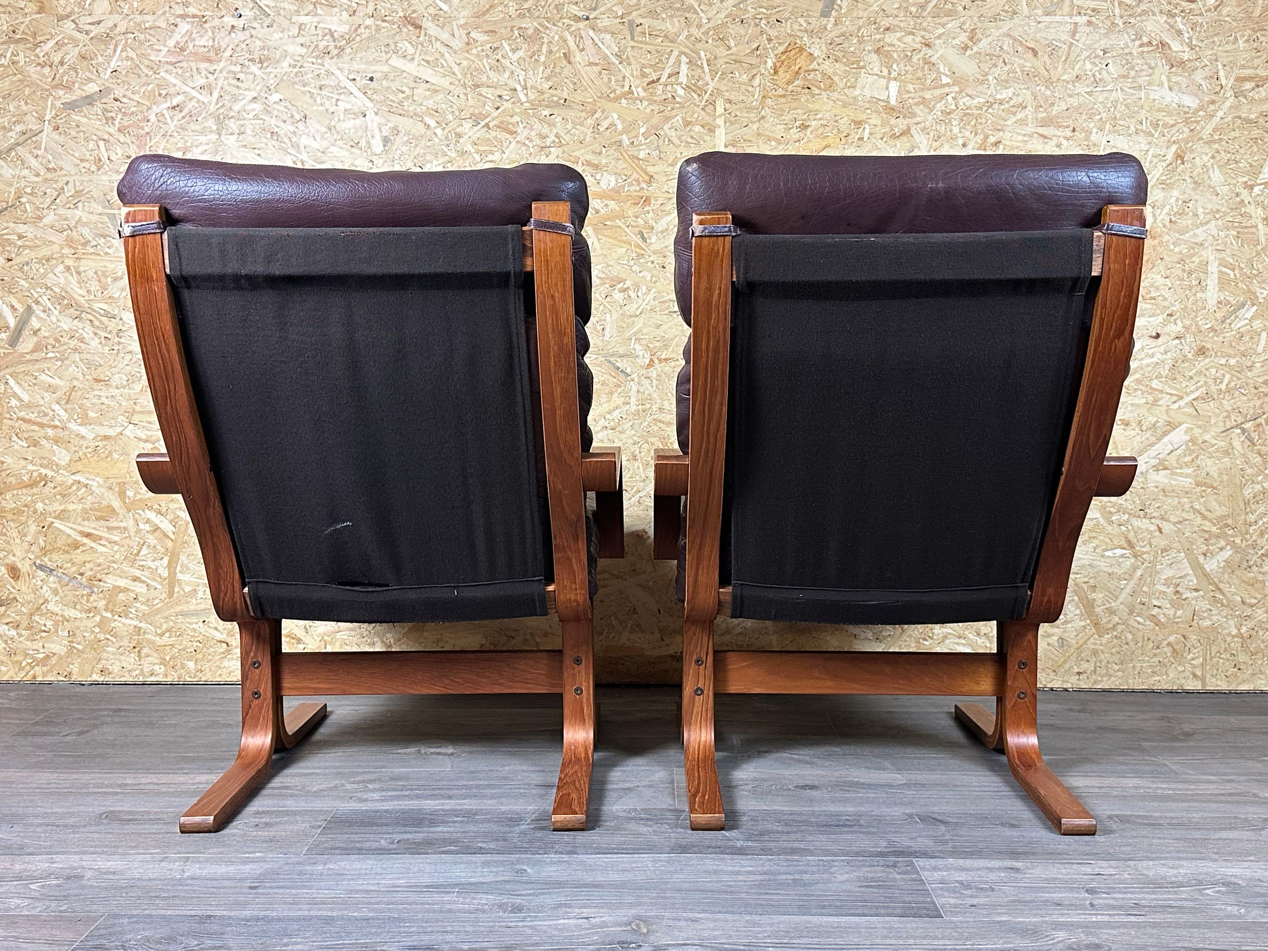 2x 60er 70er Jahre Sessel Leder Sessel Westnofa Norwegen Mid Century im Angebot 15