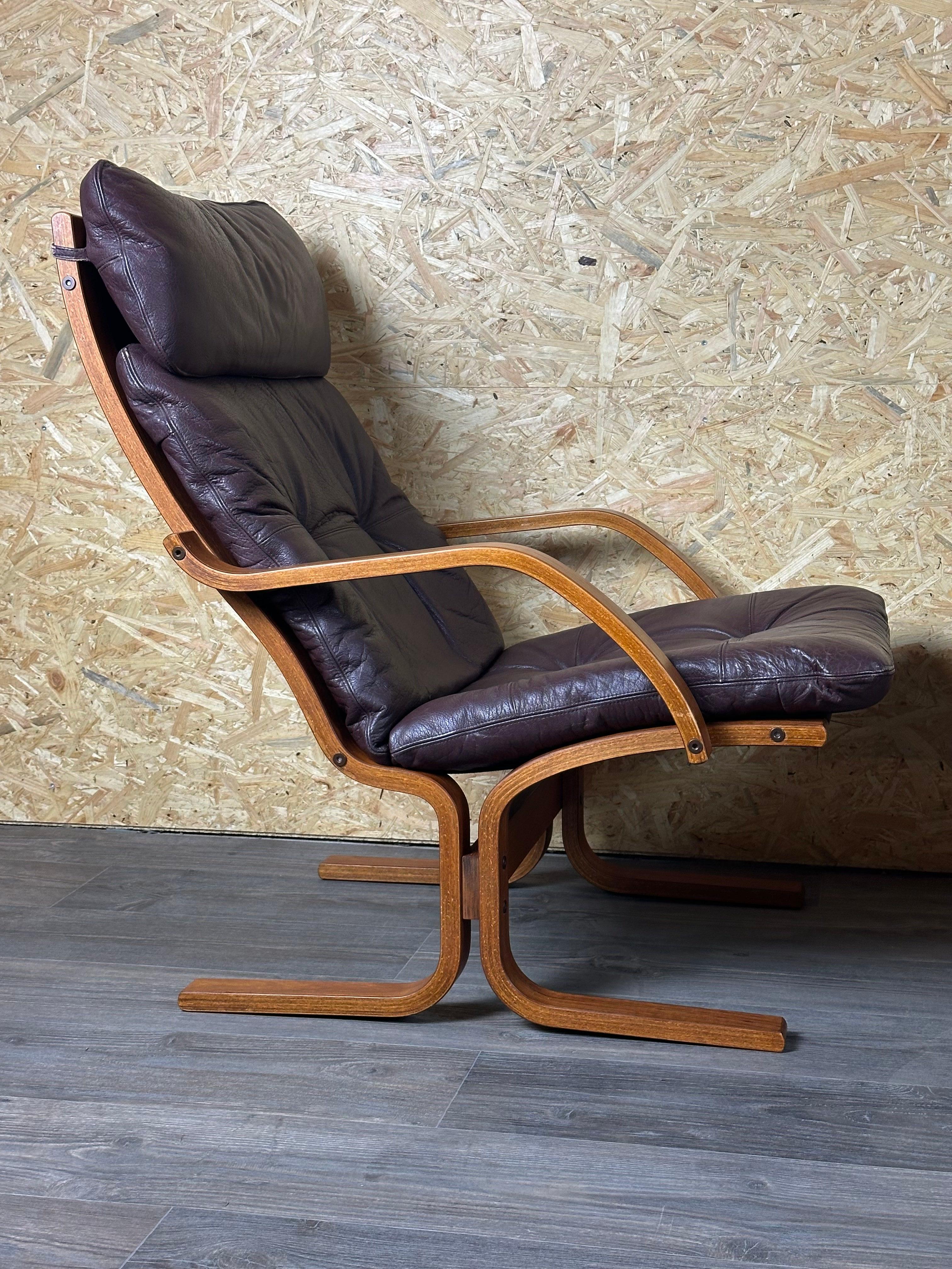 2x 60er 70er Jahre Sessel Leder Sessel Westnofa Norwegen Mid Century im Zustand „Gut“ im Angebot in Neuenkirchen, NI
