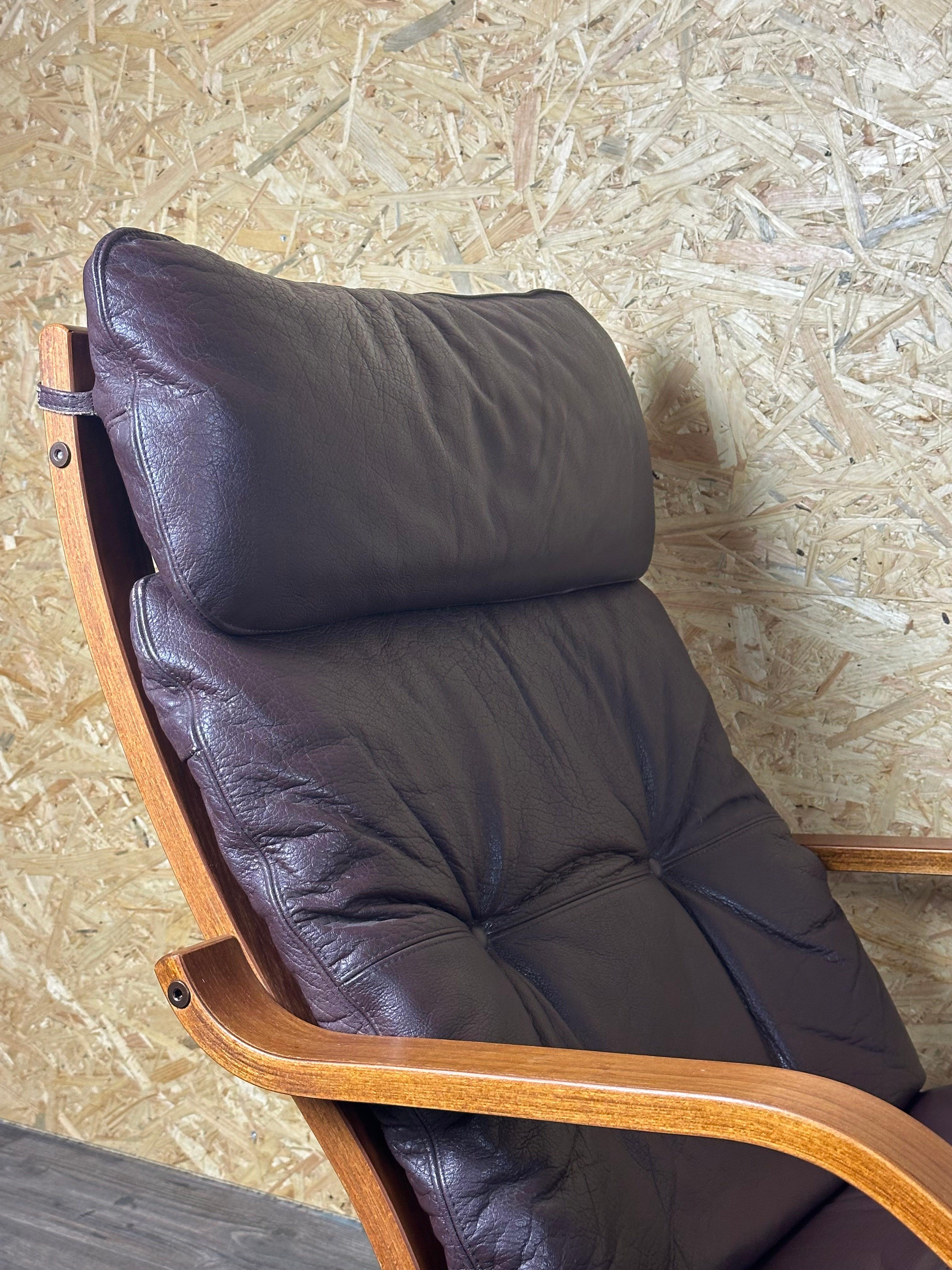 2x 60er 70er Jahre Sessel Leder Sessel Westnofa Norwegen Mid Century im Angebot 1
