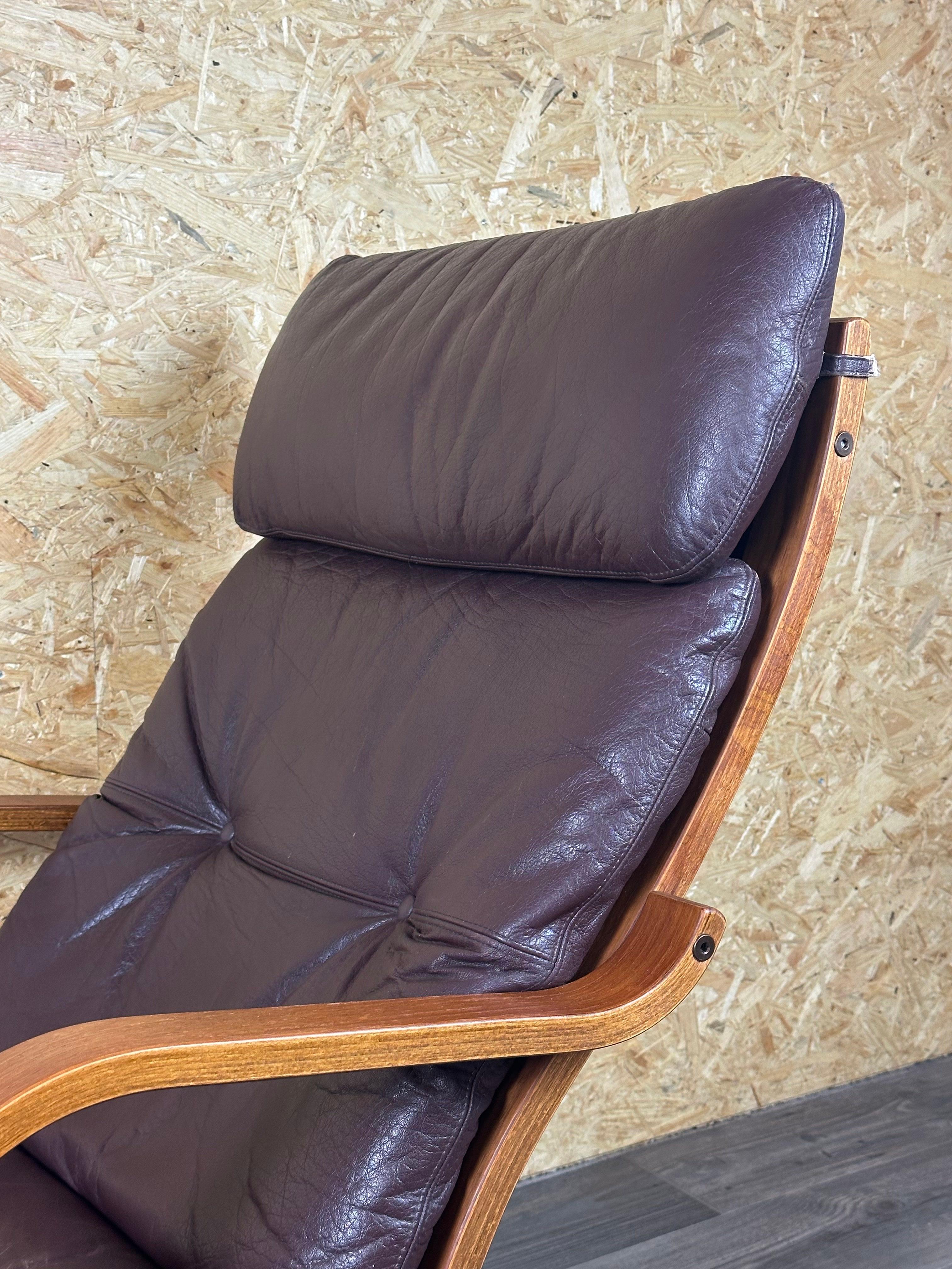 2x 60er 70er Jahre Sessel Leder Sessel Westnofa Norwegen Mid Century im Angebot 2