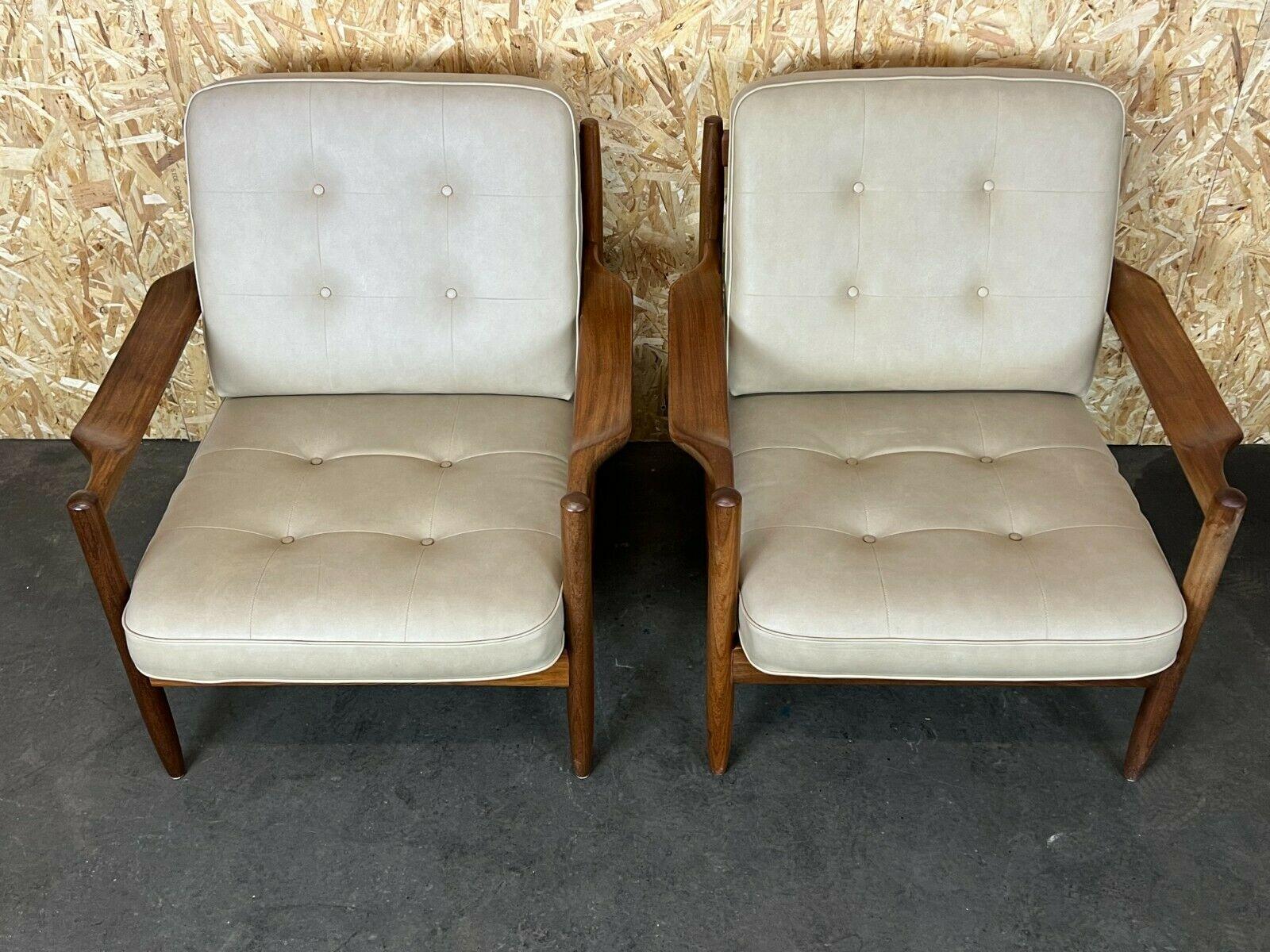 German 2x 60s 70s Easy Chair Lounge Chair Danish Modern Design For Sale