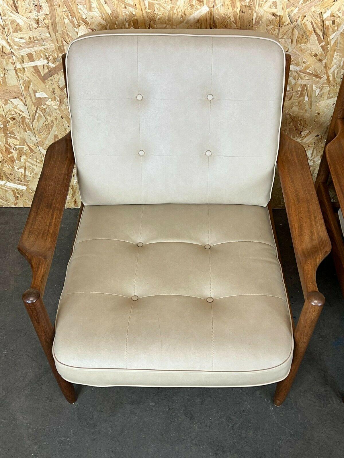 2x 60s 70s Easy Chair Lounge Chair Danish Modern Design In Good Condition For Sale In Neuenkirchen, NI
