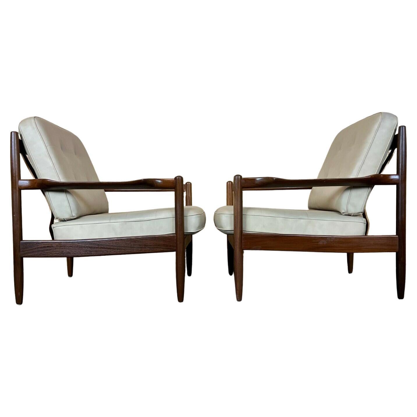 2x 60s 70s Easy Chair Lounge Chair Danish Modern Design For Sale