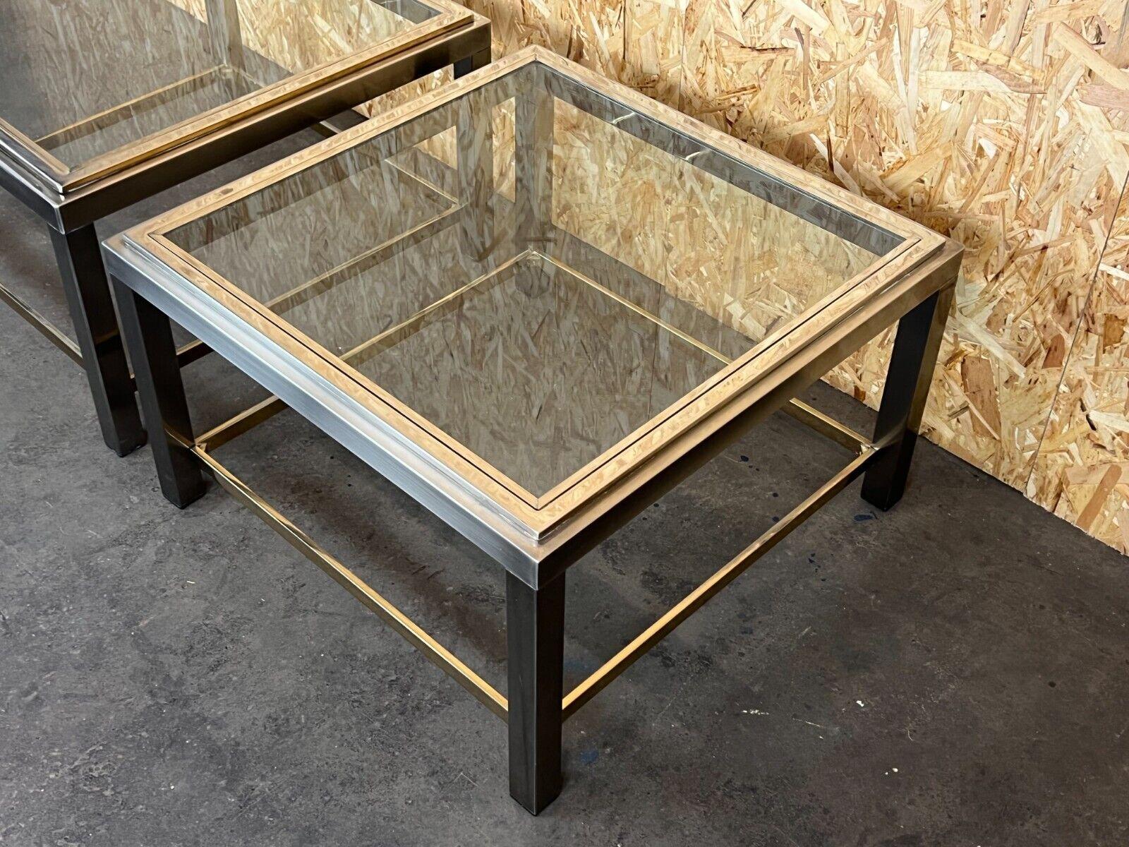 2x 60s 70s Jean Charles Coffee Table Chrome & Brass Side Table Space Age Design For Sale 4