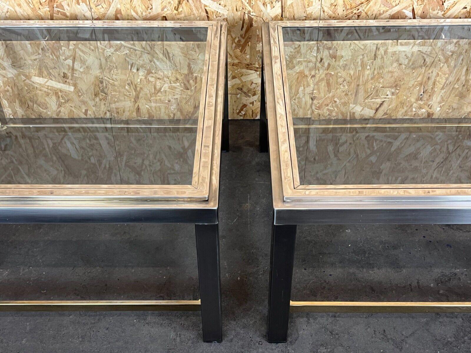 2x 60s 70s Jean Charles Coffee Table Chrome & Brass Side Table Space Age Design en vente 7