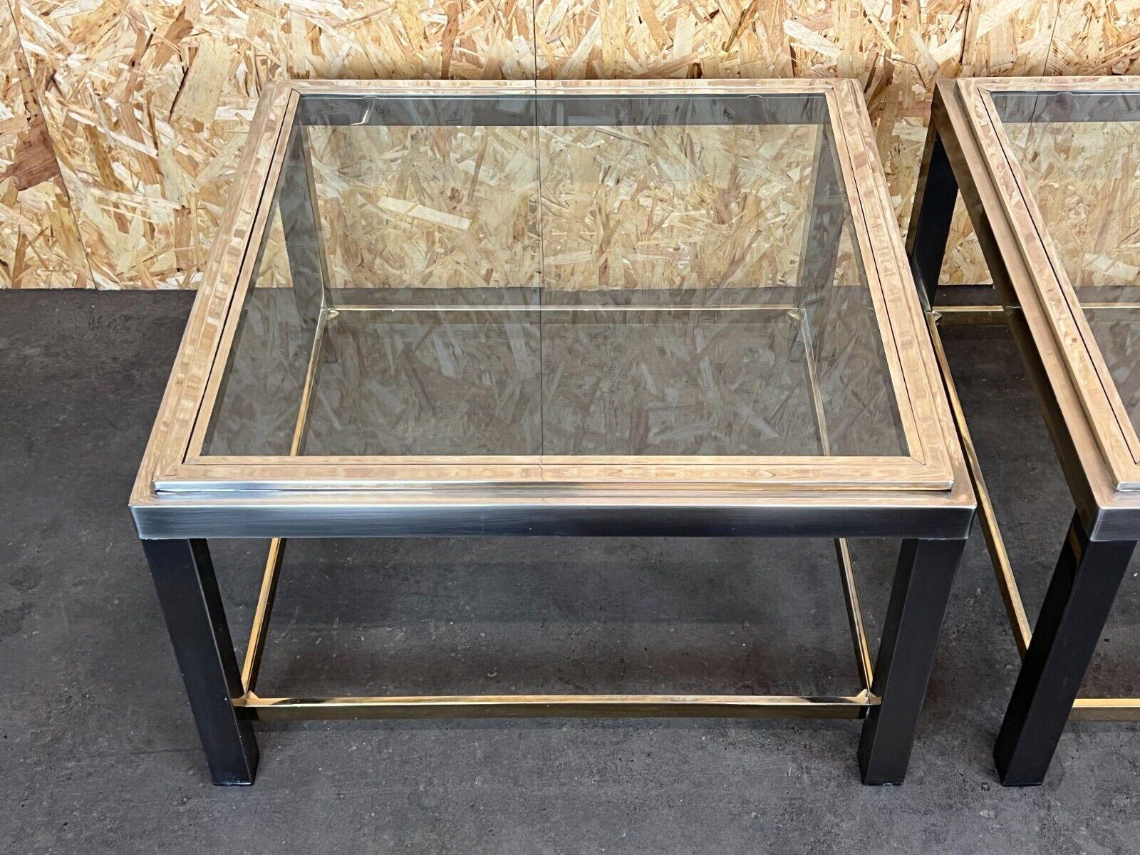 2x 60s 70s Jean Charles Coffee Table Chrome & Brass Side Table Space Age Design In Good Condition For Sale In Neuenkirchen, NI