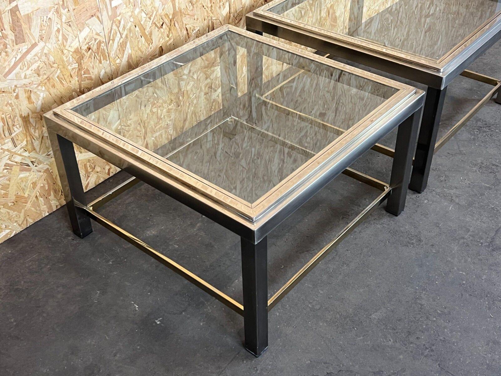 2x 60s 70s Jean Charles Coffee Table Chrome & Brass Side Table Space Age Design For Sale 2