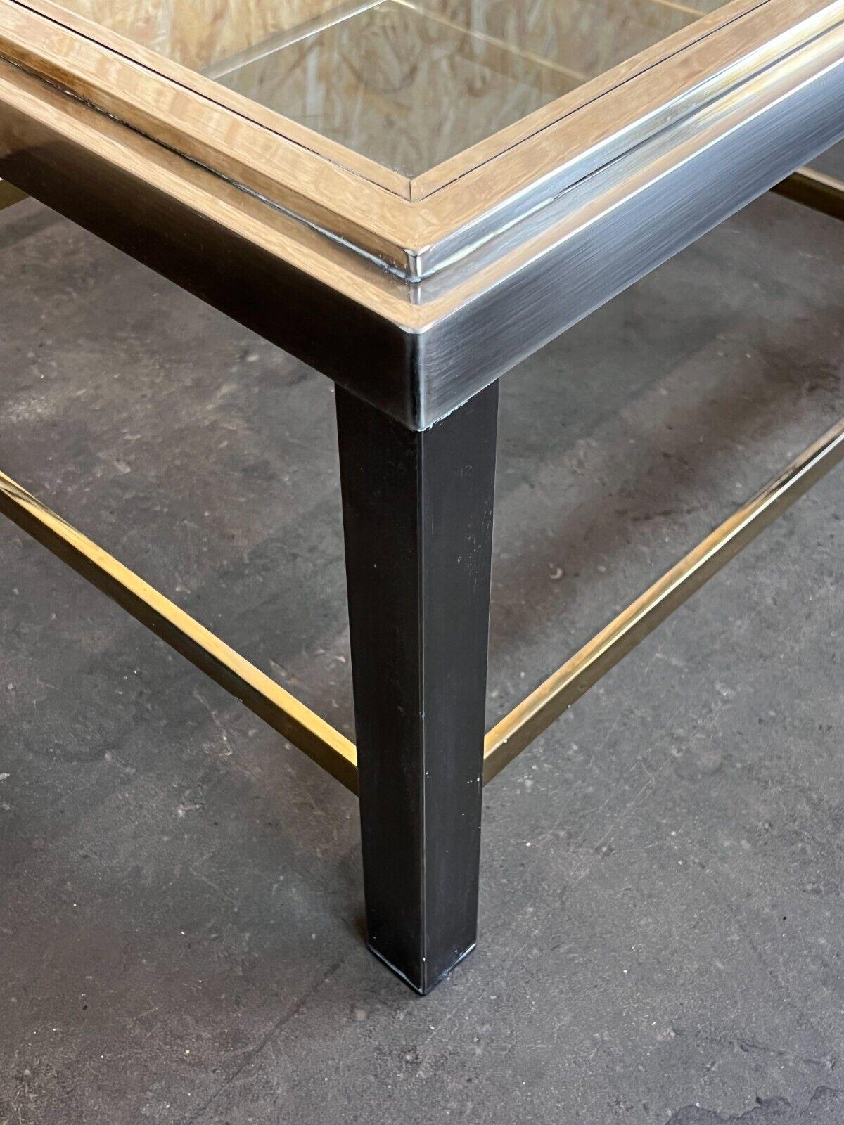 2x 60s 70s Jean Charles Coffee Table Chrome & Brass Side Table Space Age Design en vente 3