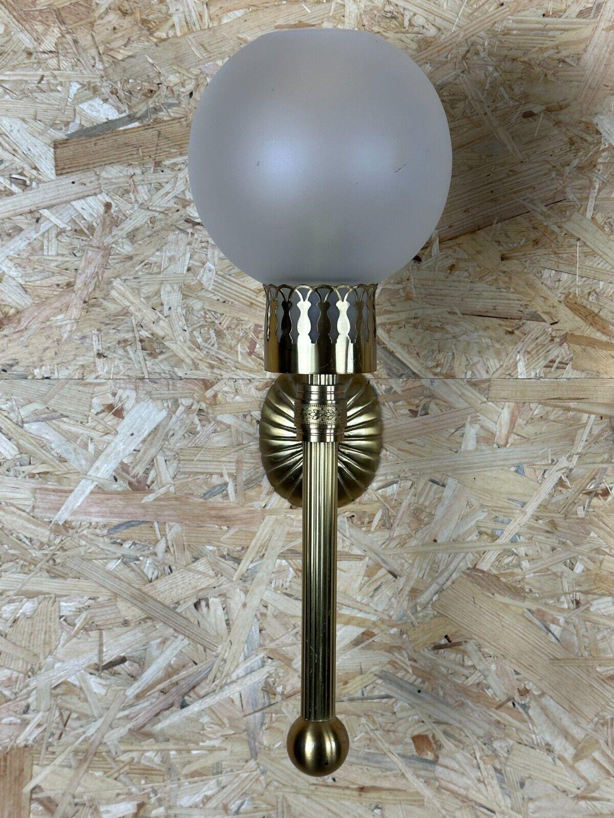2x 60s 70s lamp light wall lamp glass & brass space age design For Sale 4