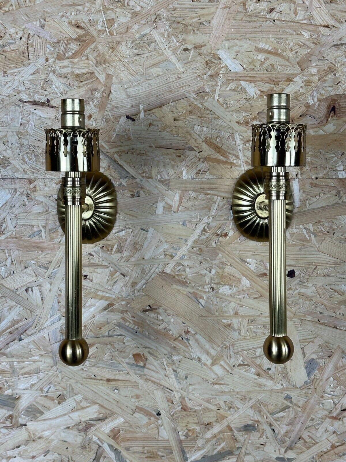 2x 60s 70s lamp light wall lamp glass & brass space age design For Sale 9