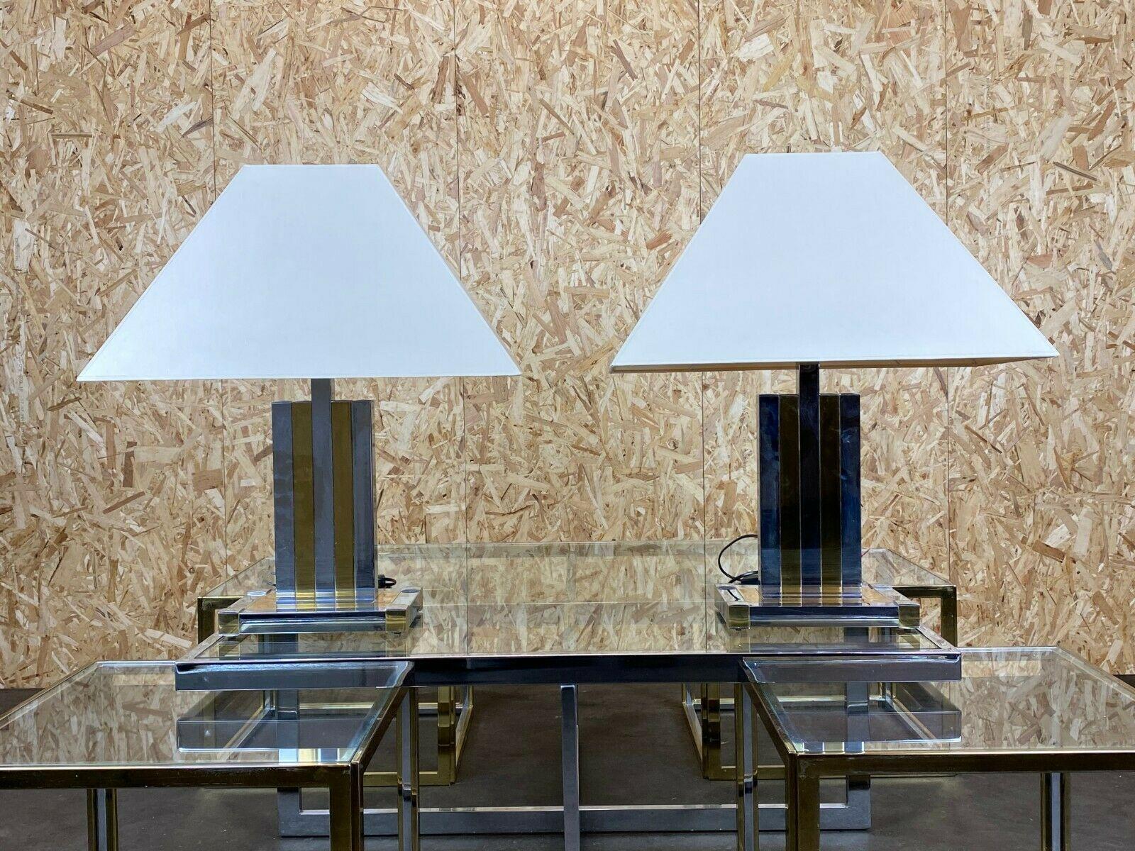2x 60s 70s Table Lamp Table Lamp Lumica Braas & Chrome In Good Condition For Sale In Neuenkirchen, NI