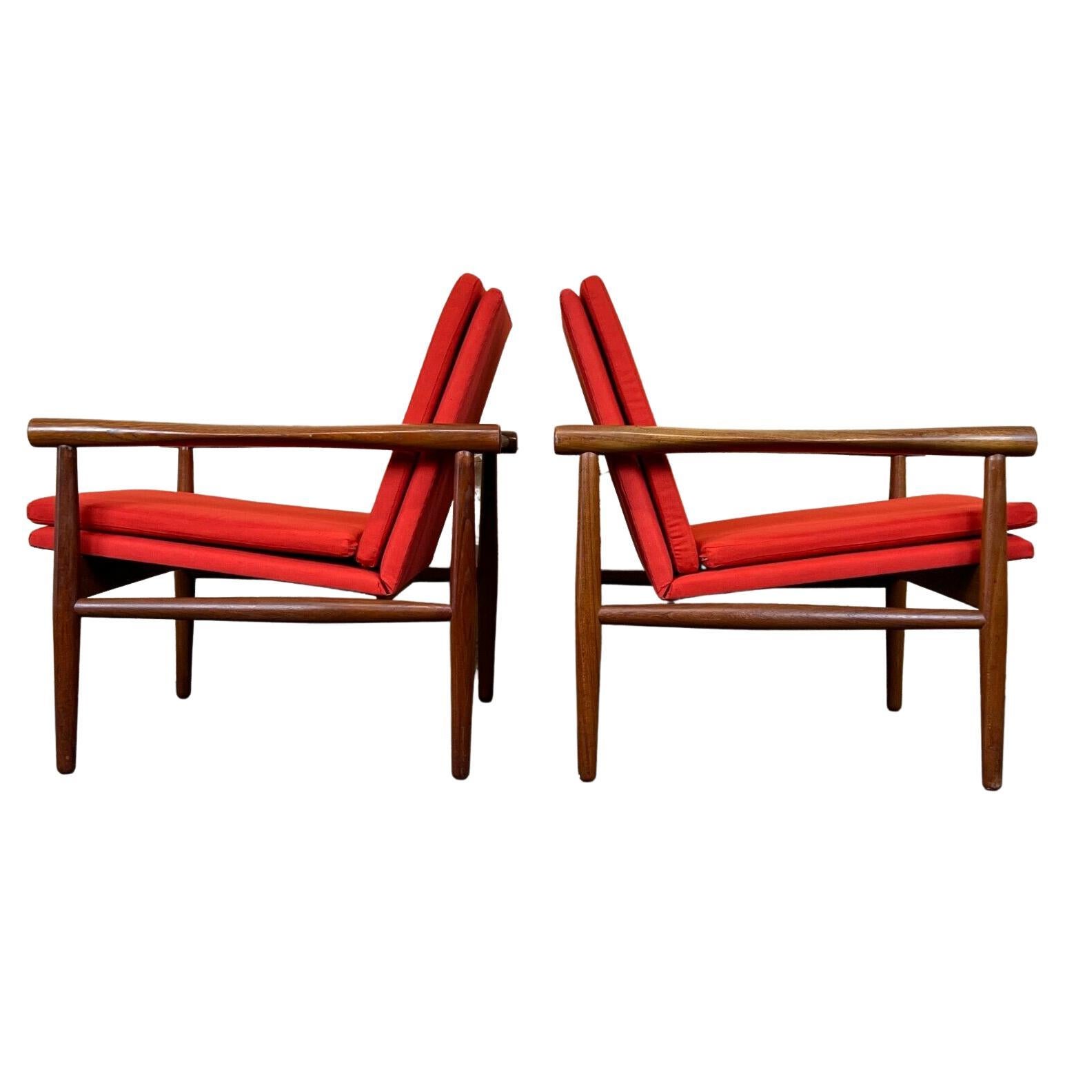 2 fauteuils en teck Kai Lyngfeld Larsen Sborg Mbler, Danemark, années 60/70