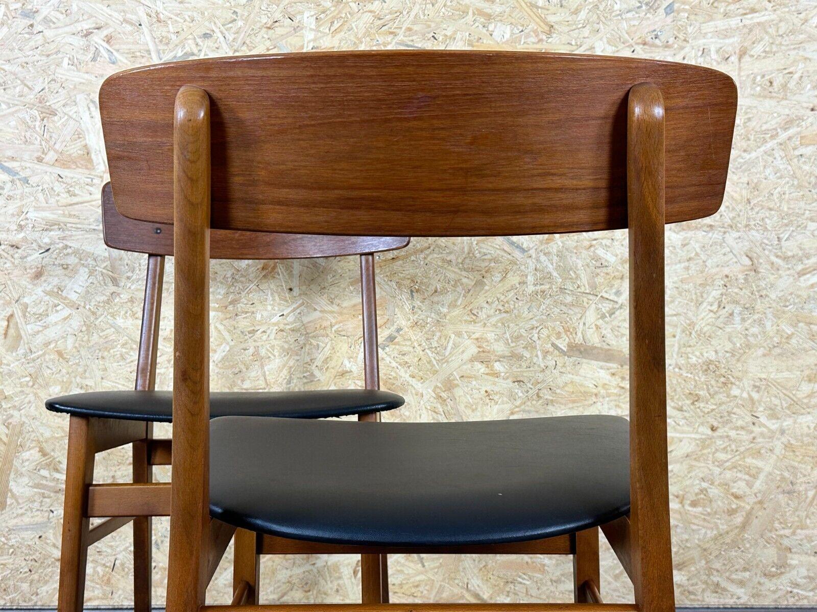2x 60s 70s teak dining chair by Farstrup Møbler Made in Denmark For Sale 8
