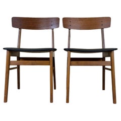 Retro 2x 60s 70s teak dining chair by Farstrup Møbler Made in Denmark