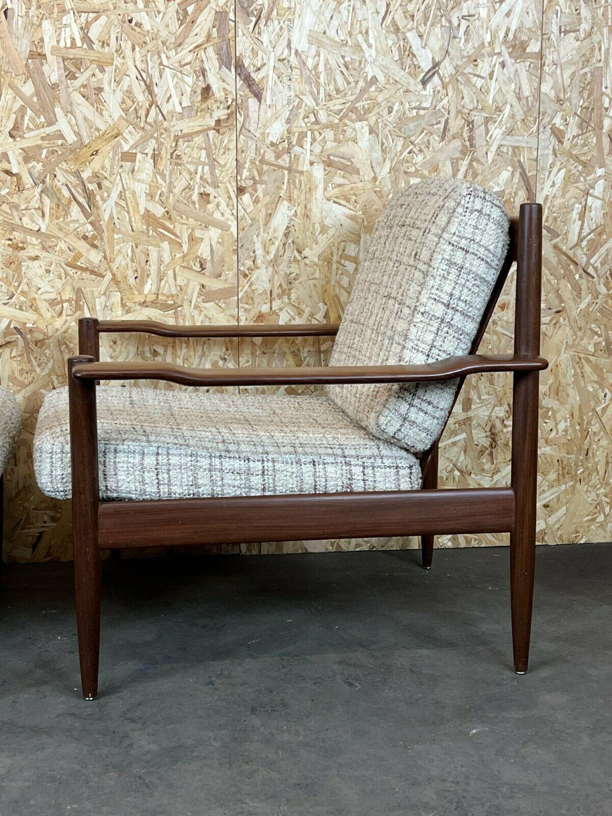 2x 60s 70s Teak Easy Chair Lounge Chair Danish Modern Design 70s For Sale 2