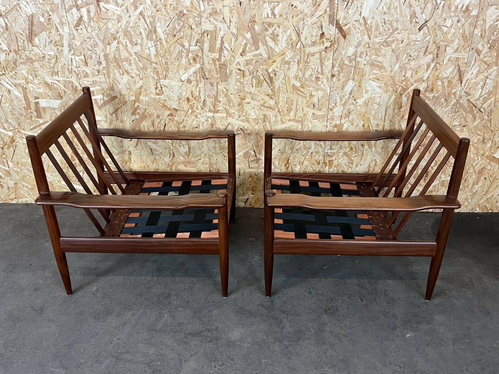 2x 60s 70s Teak Easy Chair Lounge Chair Danish Modern Design 70s For Sale 3