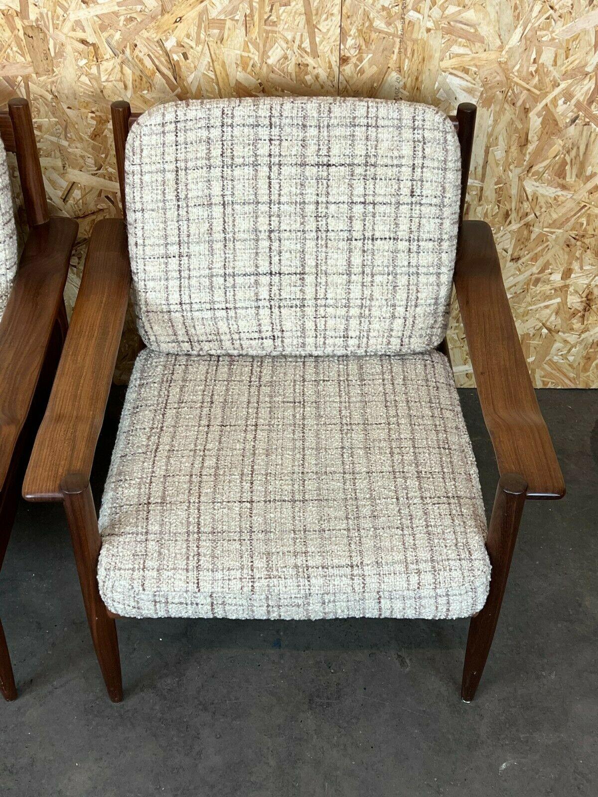 European 2x 60s 70s Teak Easy Chair Lounge Chair Danish Modern Design 70s For Sale
